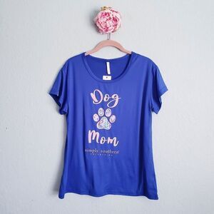 Simply Southern Royal Blue Dog Mom Short Sleeve Tee
